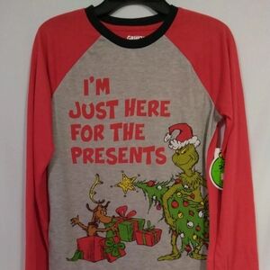 Dr. Seuss Kids Christmas Pajama Set Red and Gray